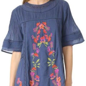 Free People Perfectly Victorian Navy Mini Dress